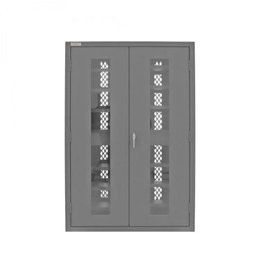Secure Charging Cabinet, 16 Gauge, 12 Shelves, 2 Drawers, 2 Power Strips, 48 x 24 x 72